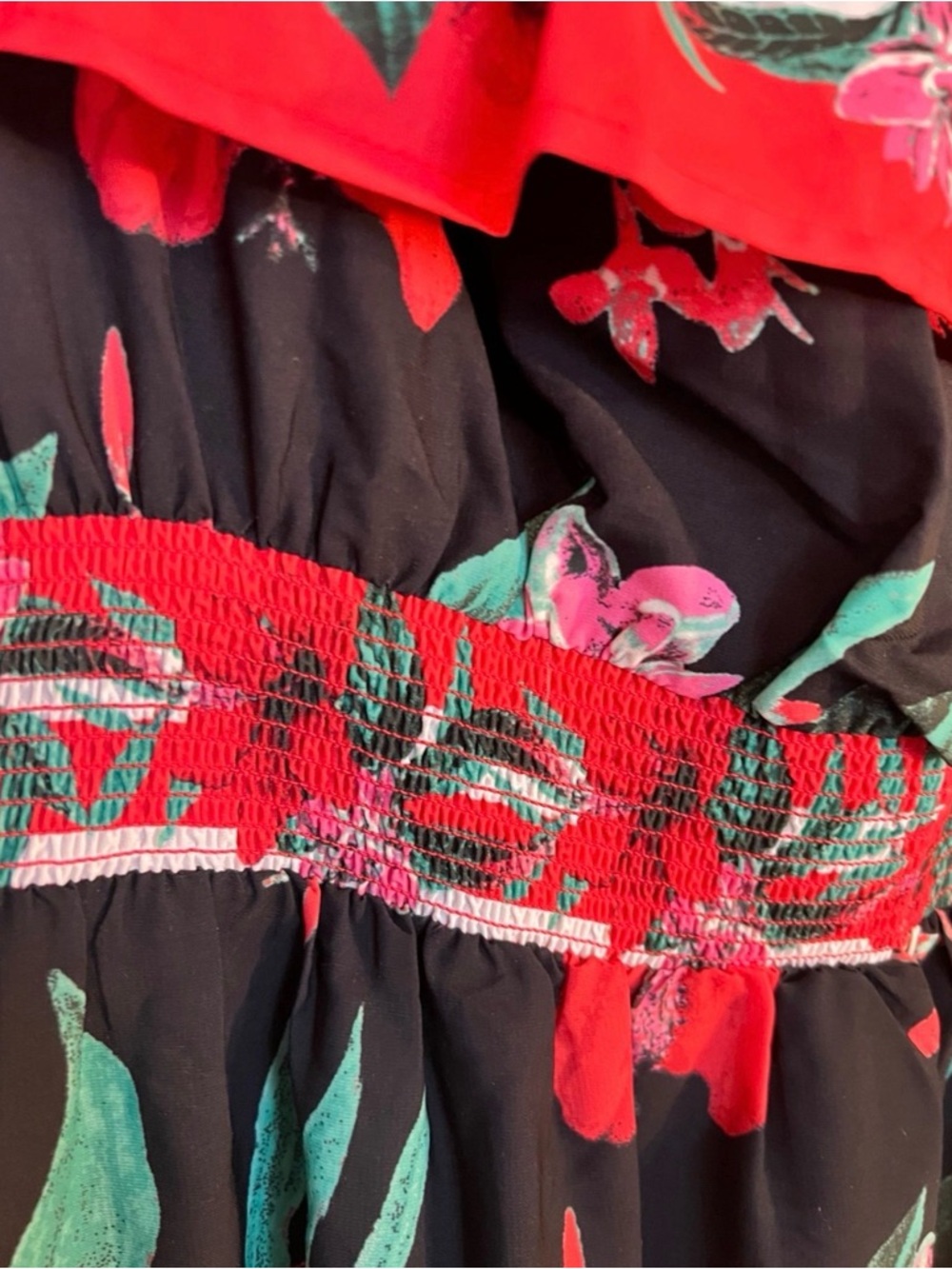 Colleen Lopez Black Maxi Dress with Red and Teal Floral Print - Picture 5 of 6